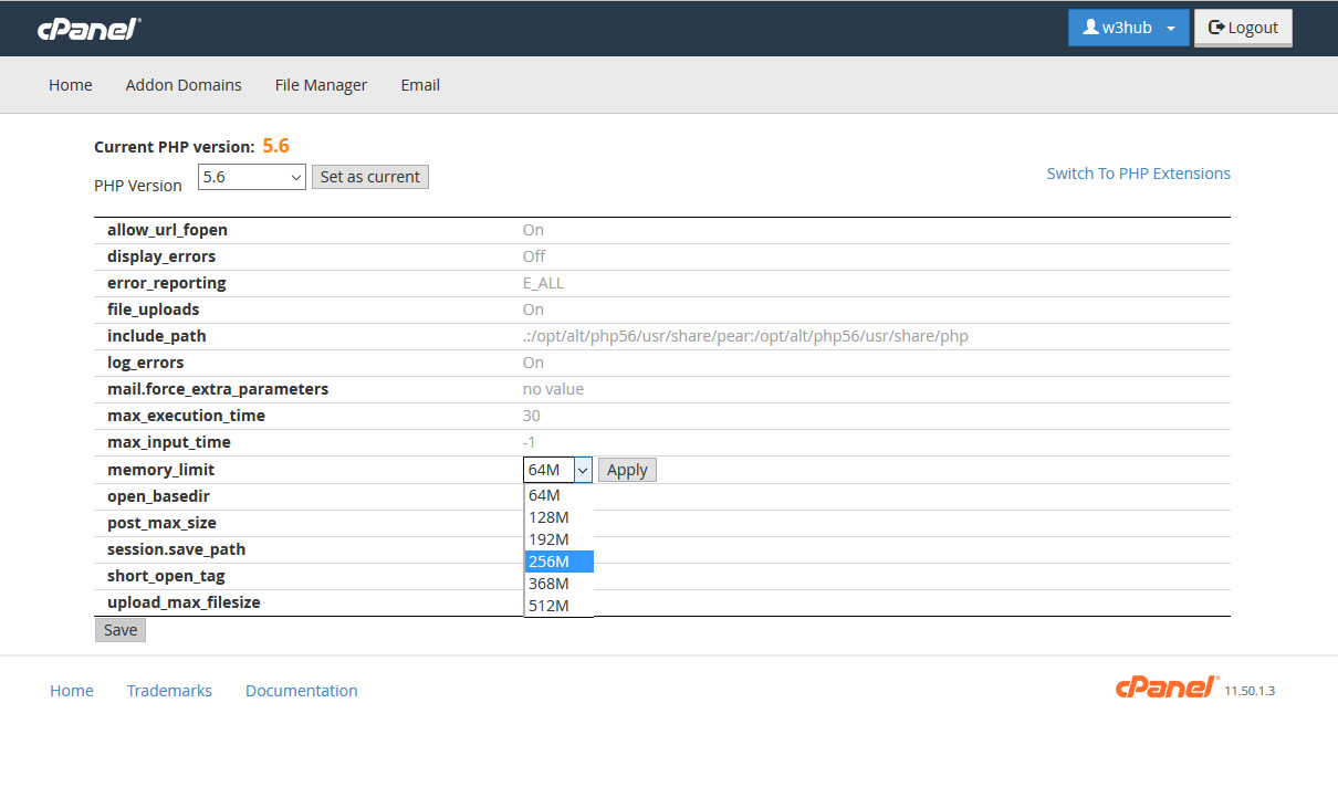 php-settings